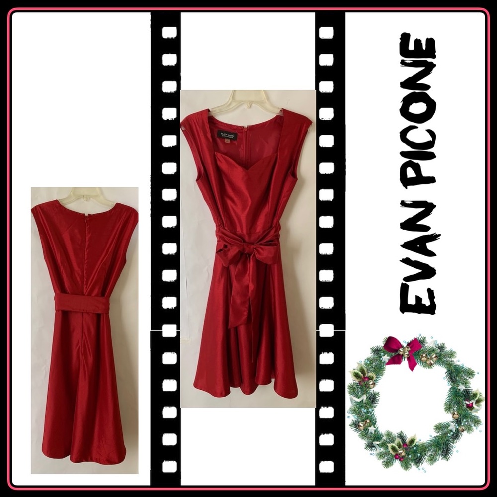 Evan Picone-Black Label Rich Red Dress - Size 8 Holiday Ready!